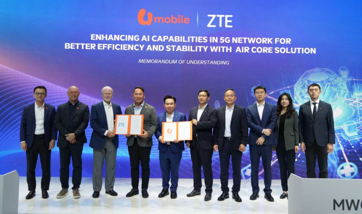 U Mobile to Leverage ZTE's AIR Core Solution to Pilot AI Capabilities in Their 5G Network to Improve Efficiency, Stability and Capabilities in Latest MoU