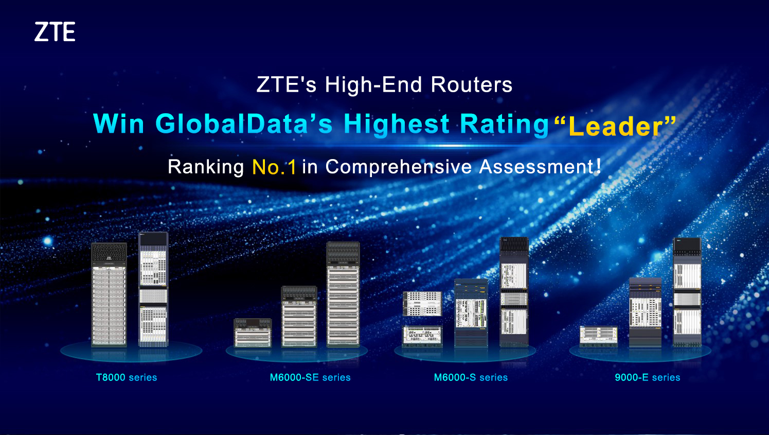 ZTE earns GlobalData's highest rating for IP Core and Edge Routers, ranking No.1 in comprehensive assessment